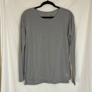 Nike Dri-FIT‎ Long Sleeve Top Women's Small Gray Athletic Training Shirt